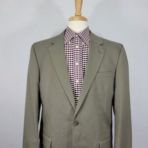 JOS A BANK Men's Sport Coat Blazer Two Button Cotton Blend Olive Size‎ 44XL